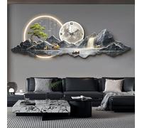 BEBANE Decorazione artistica da parete 3D, orologio da parete 3D, orologio da parete moderno con luce LED, per ingresso, corridoio, alimentatore plug-in(D,40 * 120cm/15.7 * 47.2in)