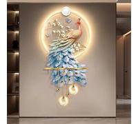BEBANE Decorazione murale 3D, Arte murale con luci a LED, Lampada da Parete Moderna per la casa, Grande Dipinto Decorativo per la casa, Ingresso, Alimentazione a Spina(A,60 * 132cm/23.6 * 52in)