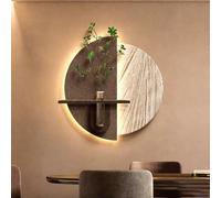 BEBANE Decorazione murale 3D con luci LED dai Toni Caldi, Texture in arenaria, Arredamento Moderno per la casa, Adatta a camere da Letto, Alimentazione a Spina(D,50 * 50cm/19.7 * 19.7in)