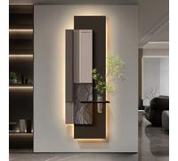 BEBANE Decorazione murale 3D in arenaria con Illuminazione LED | Con vaso e piante artificiali, alimentazione tramite cavo elettrico, ideale per soggiorno, camera(B,40*120cm/15.7*47.2in)