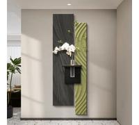 BEBANE Decorazione murale 3D in Pietra arenaria con Luce LED, Inclusa Vaso e Piante Artificiali, Quadro a Rilievo Tridimensionale, Adatta per Soggiorno, Camera da(E,35 * 100cm/13.8 * 39.4in)