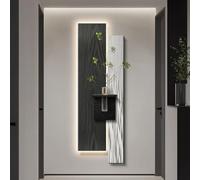 BEBANE Decorazione murale 3D in Pietra arenaria con Luce LED, Inclusa Vaso e Piante Artificiali, Quadro a Rilievo Tridimensionale, Adatta per Soggiorno, Camera da(B,50 * 150cm/19.7 * 59in)