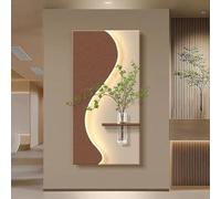 BEBANE Decorazione murale 3D in Pietra arenaria, con luci a LED, Adatta per spazi idroponici, tra Cui camere da Letto, soggiorni e ingressi, Alimentatore a Spina(B,100 * 50cm/39.4 * 19.7in)