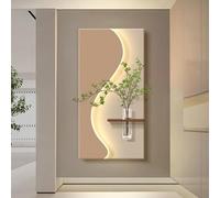 BEBANE Decorazione murale 3D in Pietra arenaria, con luci a LED, Adatta per spazi idroponici, tra Cui camere da Letto, soggiorni e ingressi, Alimentatore a Spina(A,80 * 40cm/31.5 * 15.7in)