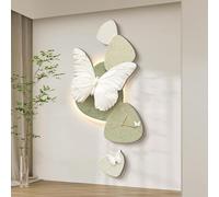BEBANE Decorazione murale 3D, Orologio con lancette Dorate, Moderna Decorazione murale a Forma di Farfalla, per Camera da Letto, Soggiorno, Alimentazione a Spina(F,60 * 120cm/23.6 * 47.2in)