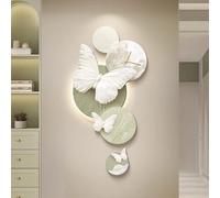 BEBANE Decorazione murale 3D, Orologio con lancette Dorate, Moderna Decorazione murale a Forma di Farfalla, per Camera da Letto, Soggiorno, Alimentazione a Spina(D,50 * 100cm/19.7 * 39.4in)