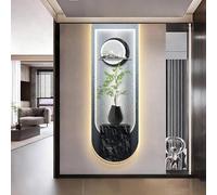 BEBANE Decorazione murale Moderna sospesa per Interni, con Luce LED, Decorazione Artistica da Parete con Effetto visivo 3D, Adatto per Soggiorno, Camera da Letto(D,50 * 150cm/19.7 * 59in)