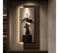 BEBANE Decorazione murale stereoscopica 3D, Arte murale con luci a LED, Arte murale stereoscopica 3D per Soggiorno, Adatta per Camera da Letto, Alimentazione a Spina(B,60 * 120cm/23.6 * 47.2in)