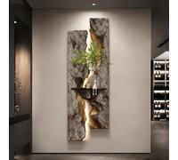 BEBANE Decorazione murale stereoscopica 3D, Arte murale con luci a LED, Imitazione murale 3D, con luci a LED e Vaso, Adatta per camere da Letto, Alimentazione a Spina(C,150 * 50cm/59 * 19.7in)