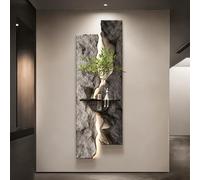 BEBANE Decorazione murale stereoscopica 3D, Arte murale con luci a LED, Imitazione murale 3D, con luci a LED e Vaso, Adatta per camere da Letto, Alimentazione a Spina(A,100 * 35cm/39.4 * 13.8in)