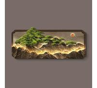 BEBANE Decorazione murale stereoscopica 3D, Scultura murale Creativa con Luce LED, murale Moderno da Appendere, per camere da Letto, soggiorni, Alimentatore Plug-in(D,90 * 30cm/35.4 * 11.8in)