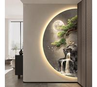 BEBANE Decorazione murale stereoscopica 3D, Scultura murale Creativa con Paesaggio, con luci a LED, Adatta per camere da Letto, soggiorni, e Alimentazione elettrica(I,40 * 80cm/15.7 * 31.5in)