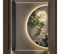BEBANE Decorazione murale stereoscopica 3D, Scultura murale Creativa con Paesaggio, con luci a LED, Adatta per camere da Letto, soggiorni, e Alimentazione elettrica(F,70 * 140cm/27.6 * 55.1in)