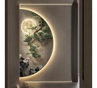 BEBANE Decorazione murale stereoscopica 3D, Scultura murale Creativa con Paesaggio, con luci a LED, Adatta per camere da Letto, soggiorni, e Alimentazione elettrica(A,70 * 140cm/27.6 * 55.1in)