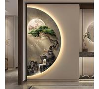 BEBANE Decorazione murale stereoscopica 3D, Scultura murale Creativa con Paesaggio, con luci a LED, Adatta per camere da Letto, soggiorni, e Alimentazione elettrica(C,60 * 120cm/23.6 * 47.2in)