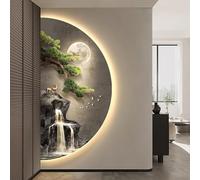 BEBANE Decorazione murale stereoscopica 3D, Scultura murale Creativa con Paesaggio, con luci a LED, Adatta per camere da Letto, soggiorni, e Alimentazione elettrica(D,80 * 160cm/31.5 * 63in)