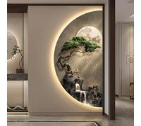 BEBANE Decorazione murale stereoscopica 3D, Scultura murale Creativa con Paesaggio, con luci a LED, Adatta per camere da Letto, soggiorni, e Alimentazione elettrica(H,70 * 140cm/27.6 * 55.1in)