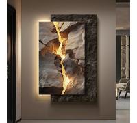 BEBANE Decorazione murale Tridimensionale 3D,Decorazione murale in Pietra arenaria con luci a LED,Scultura murale Moderna,Adatta per camere da Letto,a Spina(B,80 * 120cm/31.5 * 47.2in)