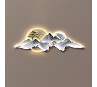 BEBANE Decorazioni murali stereoscopiche 3D, Arte murale con luci LED, sculture paesaggistiche Creative da Parete, Adatte per camere da Letto, Alimentazione a Spina(F,120 * 40cm/47.2 * 15.7in)