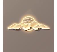 BEBANE Decorazioni murali stereoscopiche 3D, Arte murale con luci LED, sculture paesaggistiche Creative da Parete, Adatte per camere da Letto, Alimentazione a Spina(D,120 * 40cm/47.2 * 15.7in)