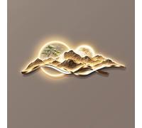 BEBANE Decorazioni murali stereoscopiche 3D, Arte murale con luci LED, sculture paesaggistiche Creative da Parete, Adatte per camere da Letto, Alimentazione a Spina(B,150 * 50cm/59 * 19.7in)