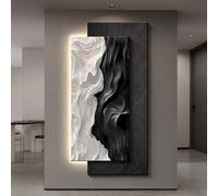 BEBANE Decorazioni murali stereoscopiche 3D, Dipinti Decorativi a LED in Rilievo 3D, Decorazioni murali in Pietra arenaria, per soggiorni, Alimentatore Plug-in(A,160 * 80cm/63 * 31.5in)