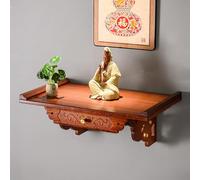 BEBANE Mobile da parete per altare buddista, altare in bambù con tavolo per incenso, scrivania per preghiera e meditazione con funzione di conservazione, per preghiera(Rosewood color,80cm/31.5in)