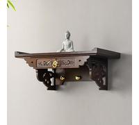 BEBANE Mobile da parete per altare buddista, altare in bambù con tavolo per incenso, scrivania per preghiera e meditazione con funzione di conservazione, per preghiera(Ebony color,60cm/23.6in)