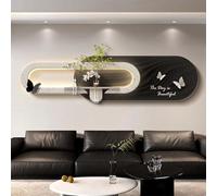 BEBANE Quadro Decorativo murale 3D in arenaria con Illuminazione LED, Stile Moderno con Vaso e Piante Artificiali, per Soggiorno, Camera da Letto, Ufficio e Ingresso(A,37 * 150cm/14.6 * 59in)