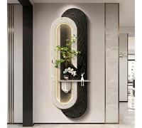 BEBANE Quadro Decorativo murale LED 3D in arenaria - Scultura murale paesaggistica Creativa (con Vaso in Vetro e pianta Artificiale), Adatta a Soggiorno, Camera da(C,35 * 100cm/11.8 * 39.4in)