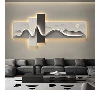 BEBANE Quadro Luminoso LED ad Atmosfera, Decorazione Moderna per Parete Dietro Il Divano, Quadro Artistico da Parete con Illuminazione, Adatto per Soggiorno, Camera(E,120 * 54cm/47.2 * 21.2in)