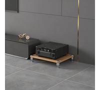 BEBANE Scaffale audio a 1/2/3/4 livelli, console multimediale, centro di intrattenimento angolare, appositamente per apparecchiature audio-video e sistemi stereo(Walnut,1 layer)