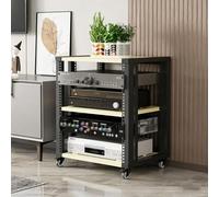 BEBANE Scaffale audio-video a 2/3/4/5 livelli, Supporto multimediale AV con ripiani regolabili, ideale come rack per apparecchiature home theater e da studio(White,3 layer)