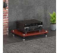 BEBANE Scaffale per dispositivi audio/video a 1/2/3/4 livelli, scaffale a torre per audio/video, supporto HiFi e mobile TV ad angolo - adatto per ambienti domestici(Red-Brown,1 layer)