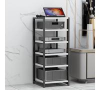 BEBANE Scaffale porta audio (disponibile in 3/4/5/6 livelli) - supporto per casse stereo, supporto per apparecchiature audio, mobile audio aperto, dei media in casa(White,6 layer)
