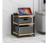 BEBANE Scaffale porta audio (disponibile in 3/4/5/6 livelli) - supporto per casse stereo, supporto per apparecchiature audio, mobile audio aperto, dei media in casa(Light Walnut,3 layer)