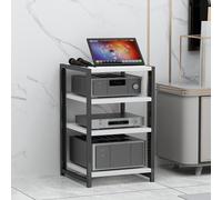 BEBANE Scaffale porta audio (disponibile in 3/4/5/6 livelli) - supporto per casse stereo, supporto per apparecchiature audio, mobile audio aperto, dei media in casa(White,4 layer)