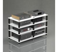 BEBANE Supporto multimediale audio-video - supporto in acciaio inossidabile per dispositivi multimediali, mobile hi-fi a 2/3/4 livelli, mobile stereo e torre audio(White,75cm/29.5in)