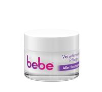 bebe Cura giorno e notte (50 ml), crema viso idratante per tutti i tipi di pelle, crema nutriente giorno e notte con fiori di luna e vaniglia, vegan*