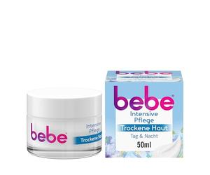 bebe Cura intensiva 50 ml, idrata 24 ore per la pelle secca con olio di avocado e burro di karité