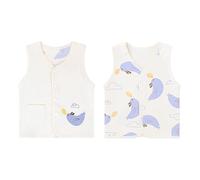 Bebè Doppio Lato Gilet Ragazzi Ragazze Cotone Senza Maniche Bambini Giacca Primavera Autunno Sottili Top Bottoni a Pressione Cardigan con Motivo, Sigillo Beige 90