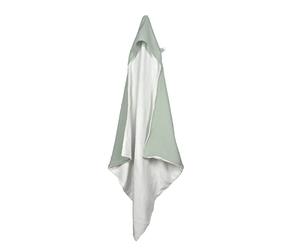 Bébé Douceur, Mantello da bagno in garza di cotone + spugna, 75 x 75 cm, celadon