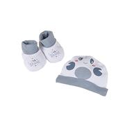 Bébé Douceur, Set berretto + pantofole per nascita, 100% cotone, granchio oceano