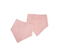 Bébé Douceur Set di 2 bavaglini Bandana, 100% garza di cotone, 16 x 41 cm, colore: Rosa