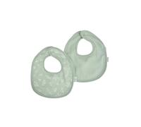 Bébé Douceur Set di 2 bavaglini in garza di cotone con spugna, 22 x 27 cm, celadon