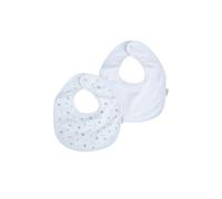 Bébé Douceur Set di 2 bavaglini in garza di cotone con spugna, 22 x 27 cm, colore: Bianco