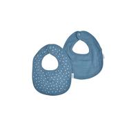 Bébé Douceur Set di 2 bavaglini in garza di cotone + spugna, 22 x 27 cm, blu scuro