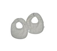 Bébé Douceur Set di 2 bavaglini in garza di cotone + spugna, 22 x 27 cm, colore: grigio