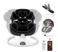 Bebe Electric, lettino elettrico con imbracatura a 5 punti, 5 modalità di oscillazione, timer a 3 livelli, telecomando e musica, utilizzabile in interni ed esterni (nero)