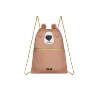 BEBE Friends Sacca a Coulisse con Tasca con Zip, Sacca Sportiva Scuola Impermeabile per Piscina e Ginnastica, Zaino a Sacco Oso Peluche